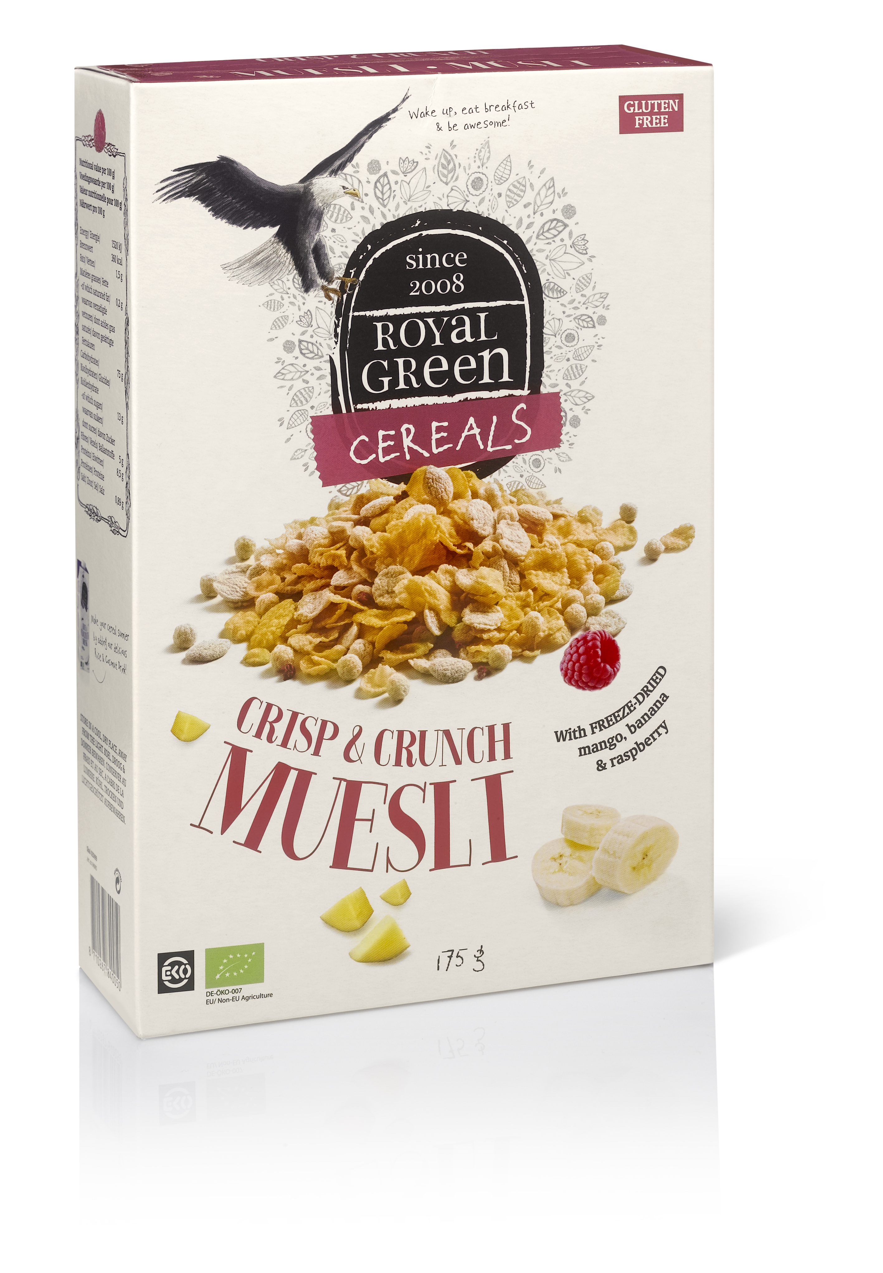 Royal Green CRISP & CRUNCH MUESLI BIO - Cereale cu muesli, certificate ecologic