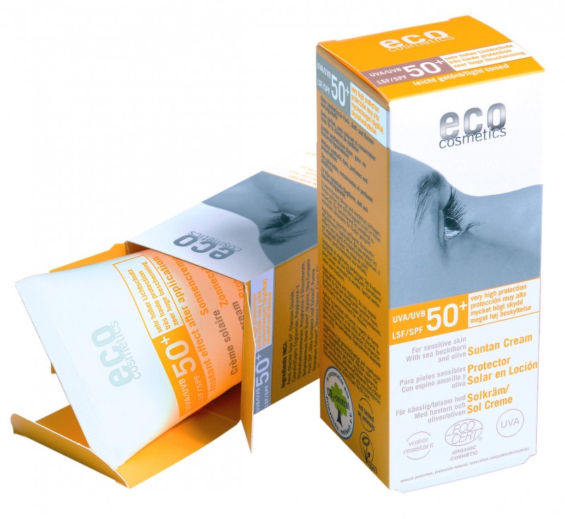 ECO COSMETICS Crema bio cu protectie solara inalta FPS 50+, nuantata