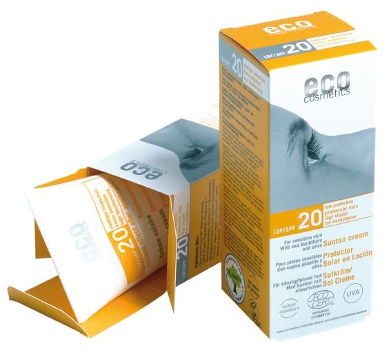 ECO COSMETICS Crema bio protectie solara FPS 20, 75 ml