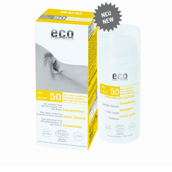 ECO COSMETICS - Lotiune fluida de protectie solara FPS 50 cu goji si rodie