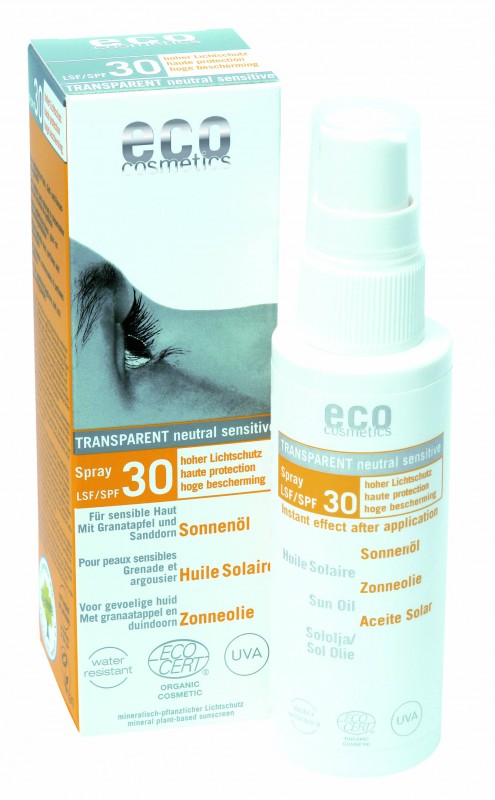 ECO COSMETICS Ulei de plaja bio cu protectie solara inalta FPS 30, spray
