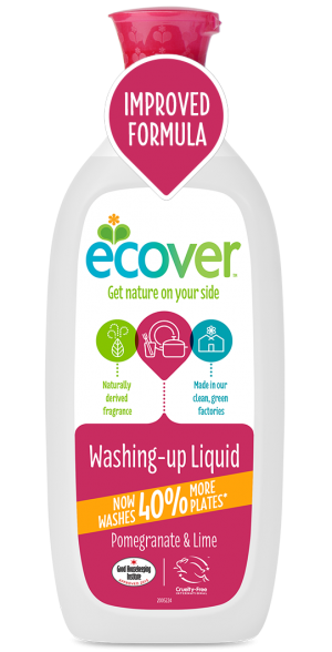 ECOVER  detergent lichid pentru vase cu rodie si lime 1 l