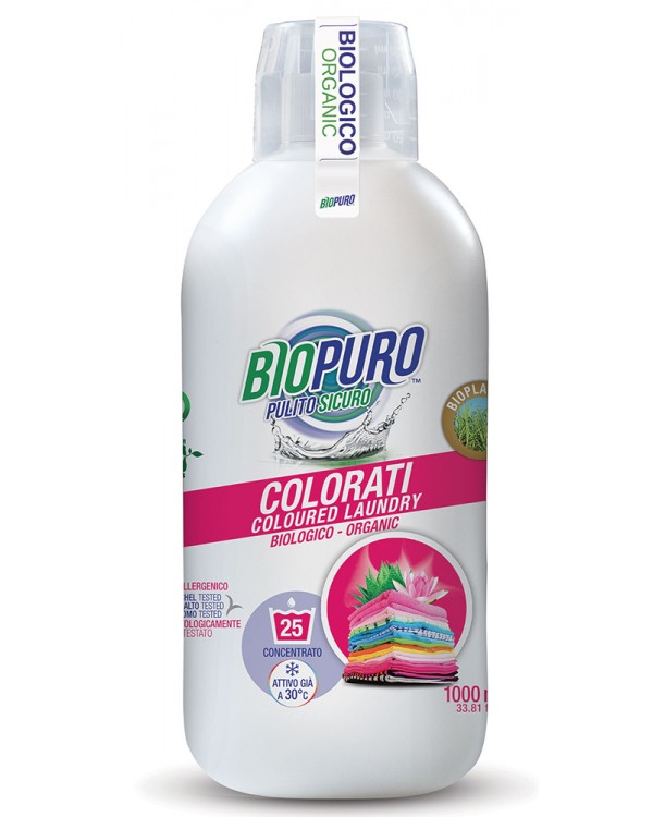 BioPuro Detergent hipoalergen rufe colorate, aloe si lotus, 25 spalari